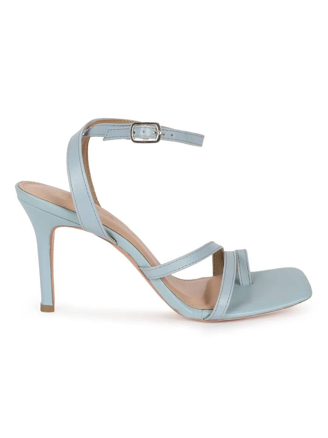 Pastel Blue PU High Ankle Strappy Stilettos (TP10174-PBLU)