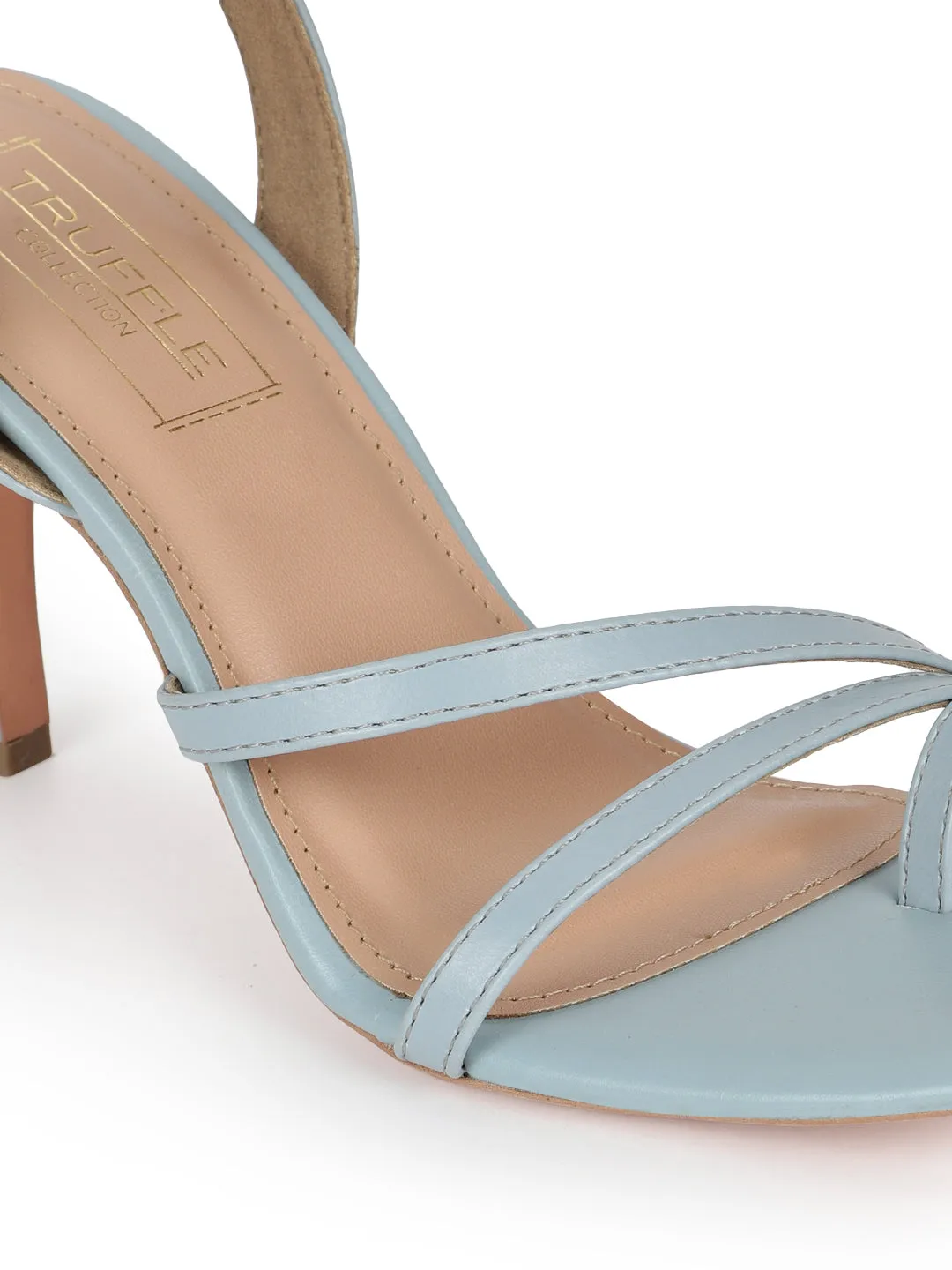 Pastel Blue PU High Ankle Strappy Stilettos (TP10174-PBLU)