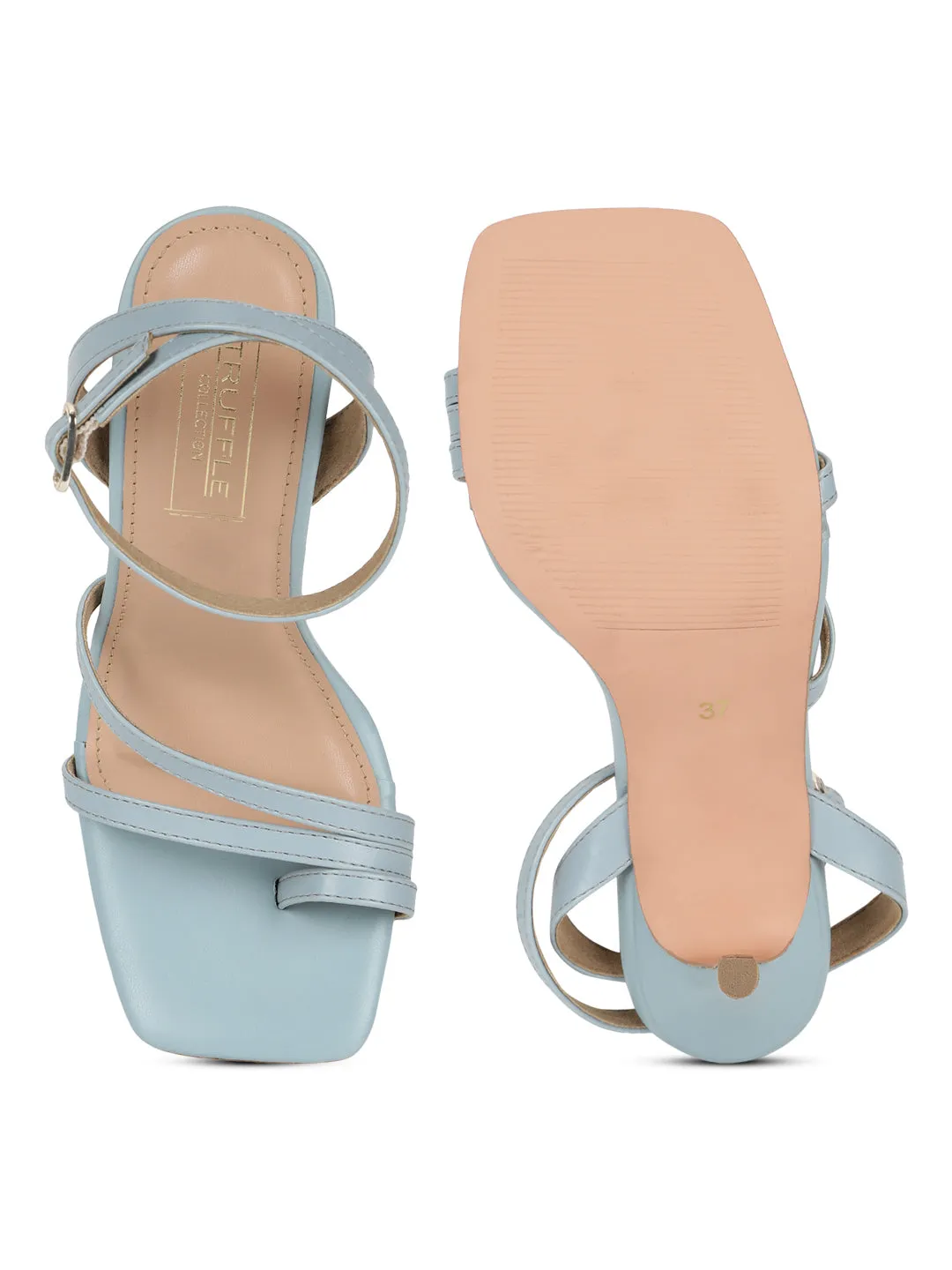 Pastel Blue PU High Ankle Strappy Stilettos (TP10174-PBLU)