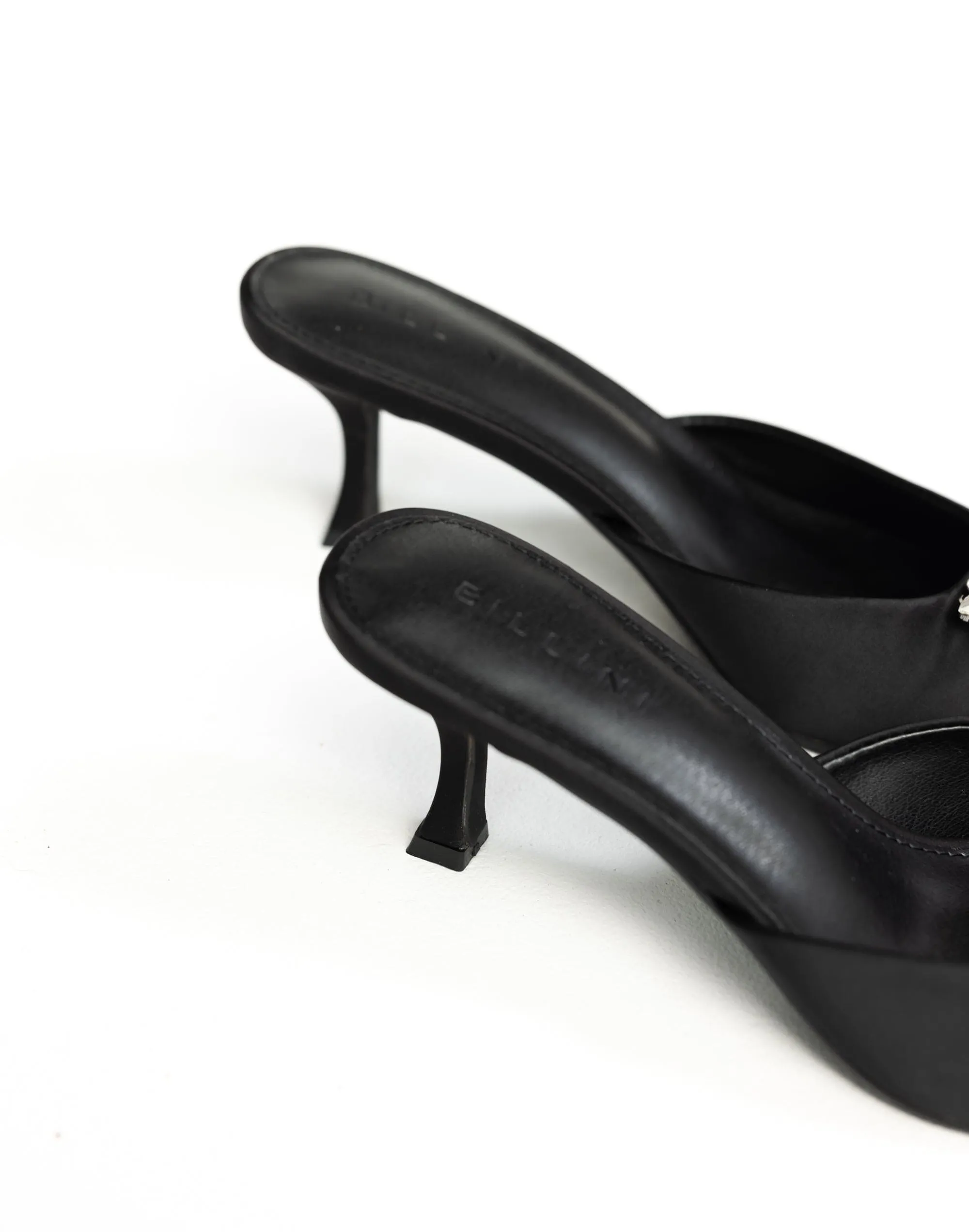 Promise Heels (Black Satin) - By Billini