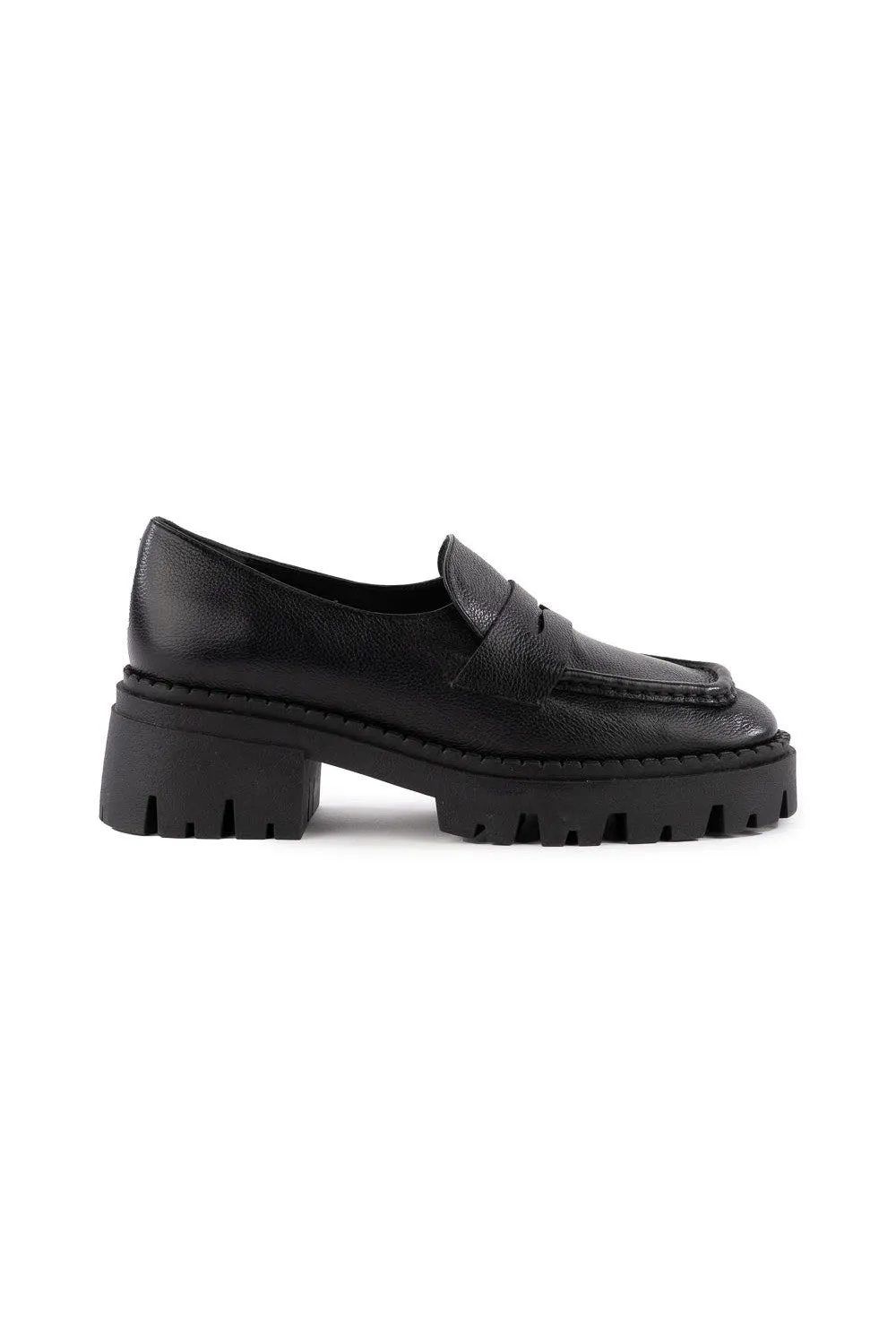 Seychelles Meridian Loafer in Black Leather