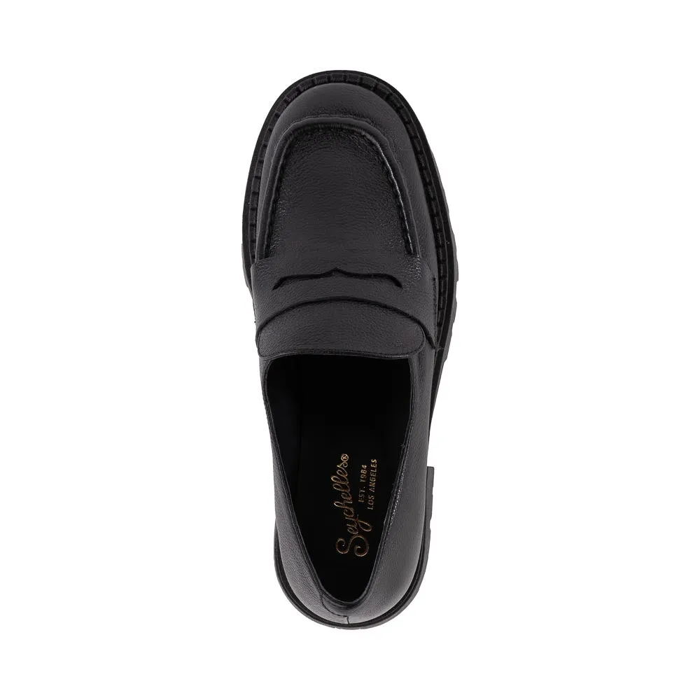 Seychelles Meridian Loafer in Black Leather