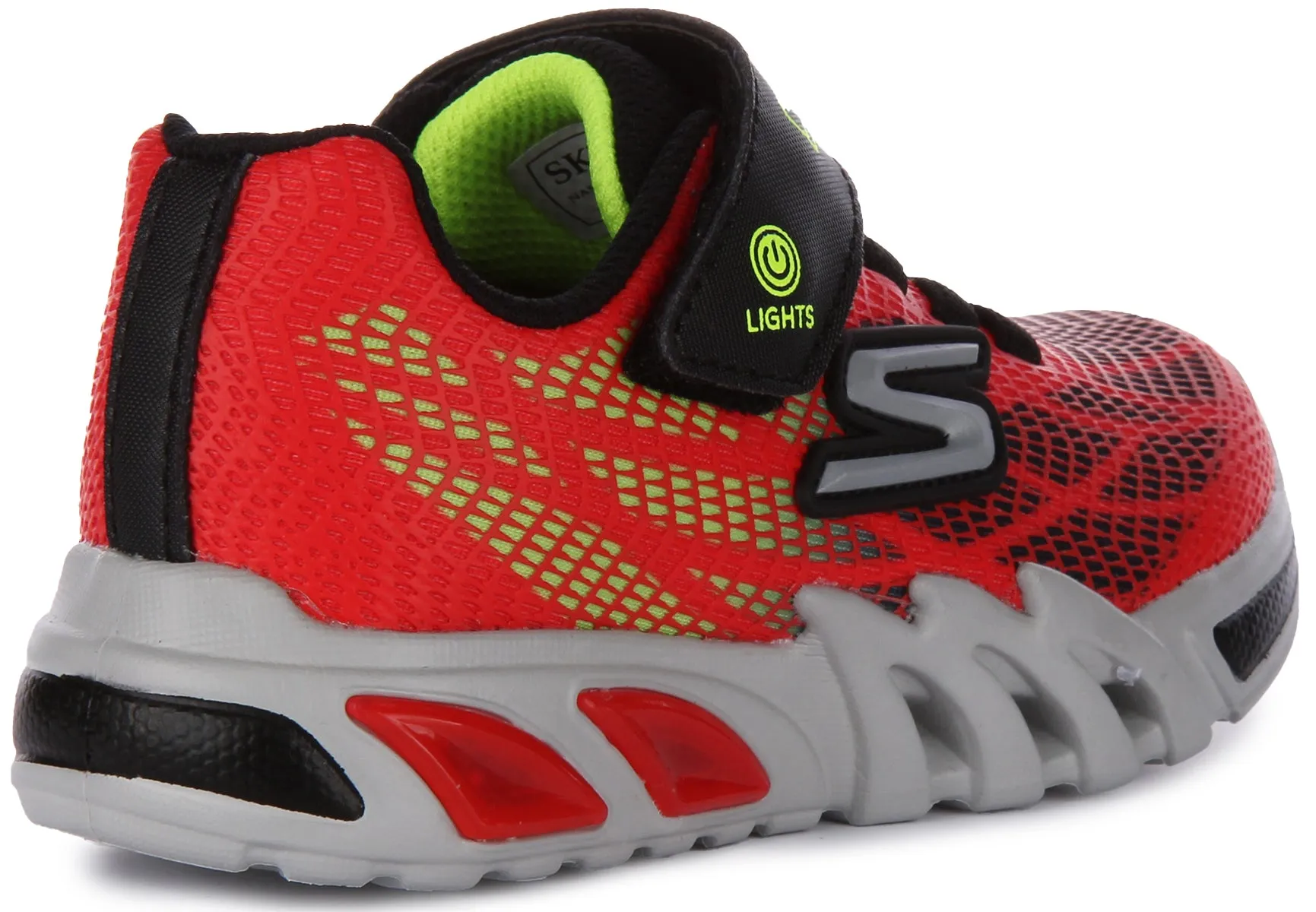 Skechers Flex Glow Elite In Red Black For Kids