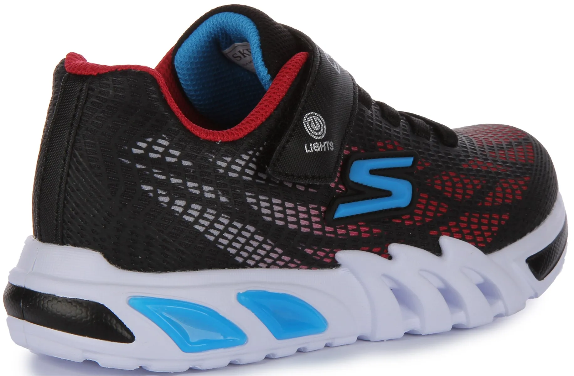 Skechers Flex Glow Elite Slip Ins Black Red For Kids