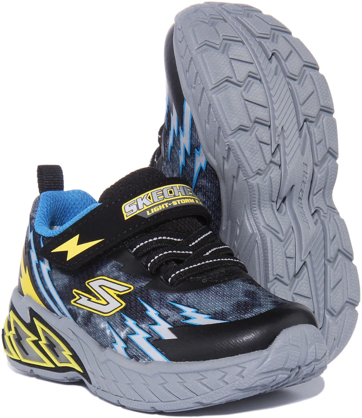 Skechers Light Storm 2.0 In Grey Black For Infants