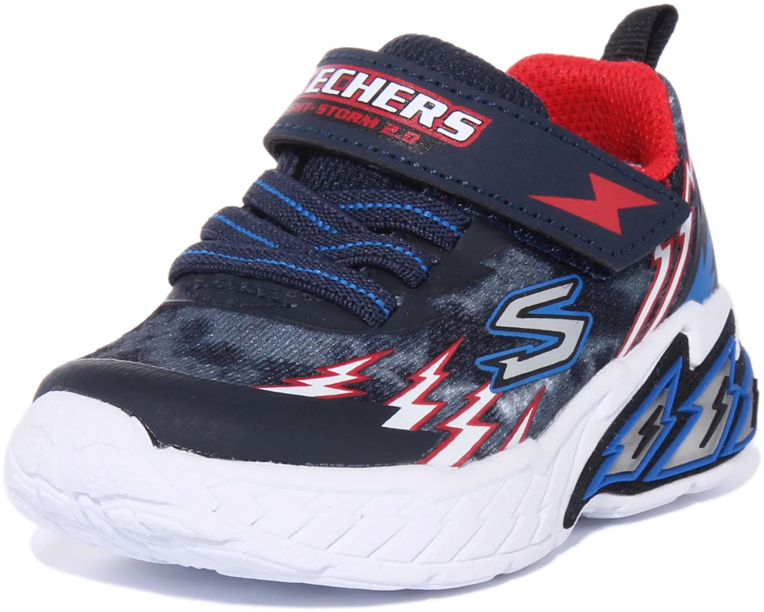 Skechers Light Storm 2.0 In Navy Red For Infants