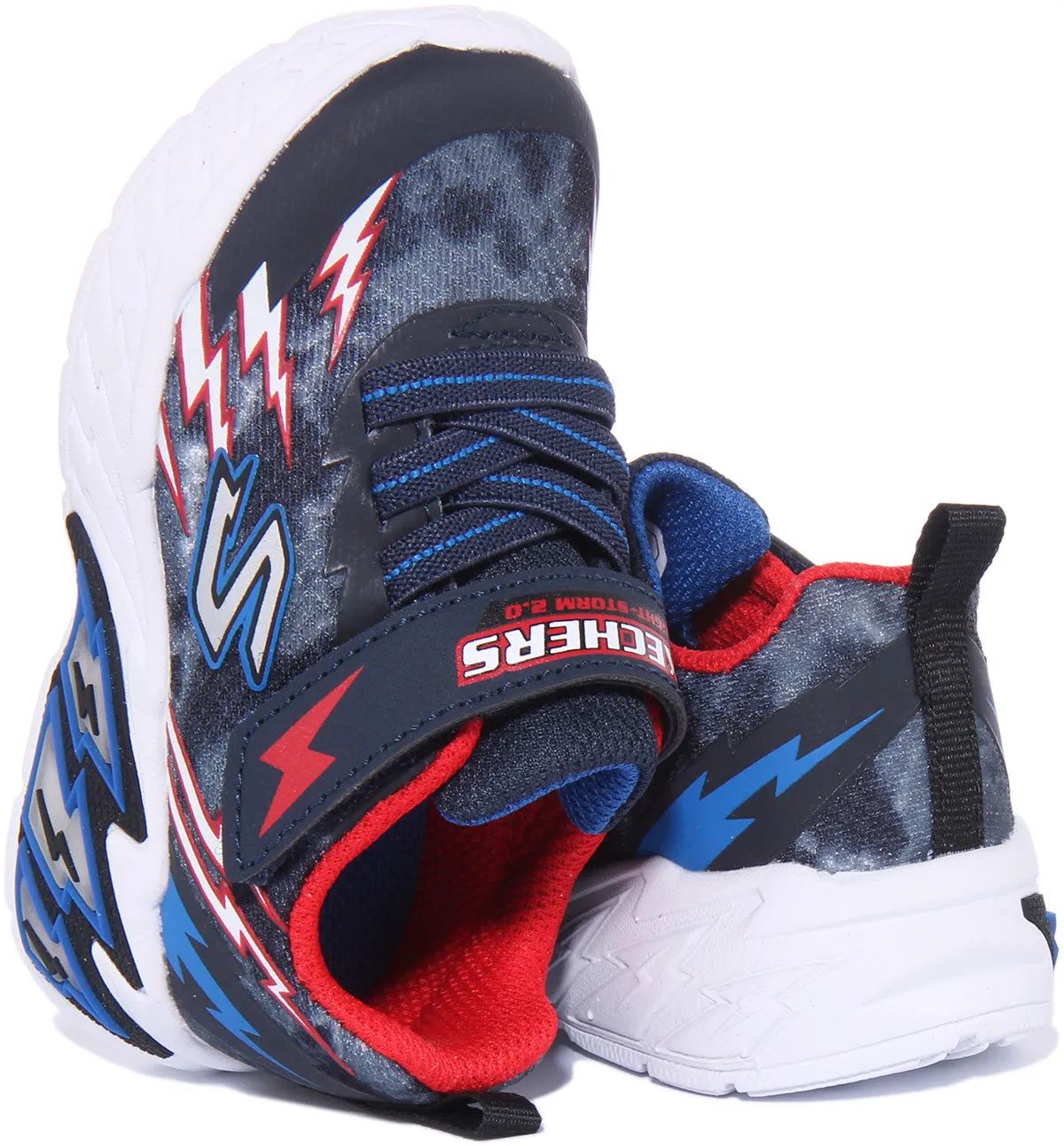 Skechers Light Storm 2.0 In Navy Red For Infants