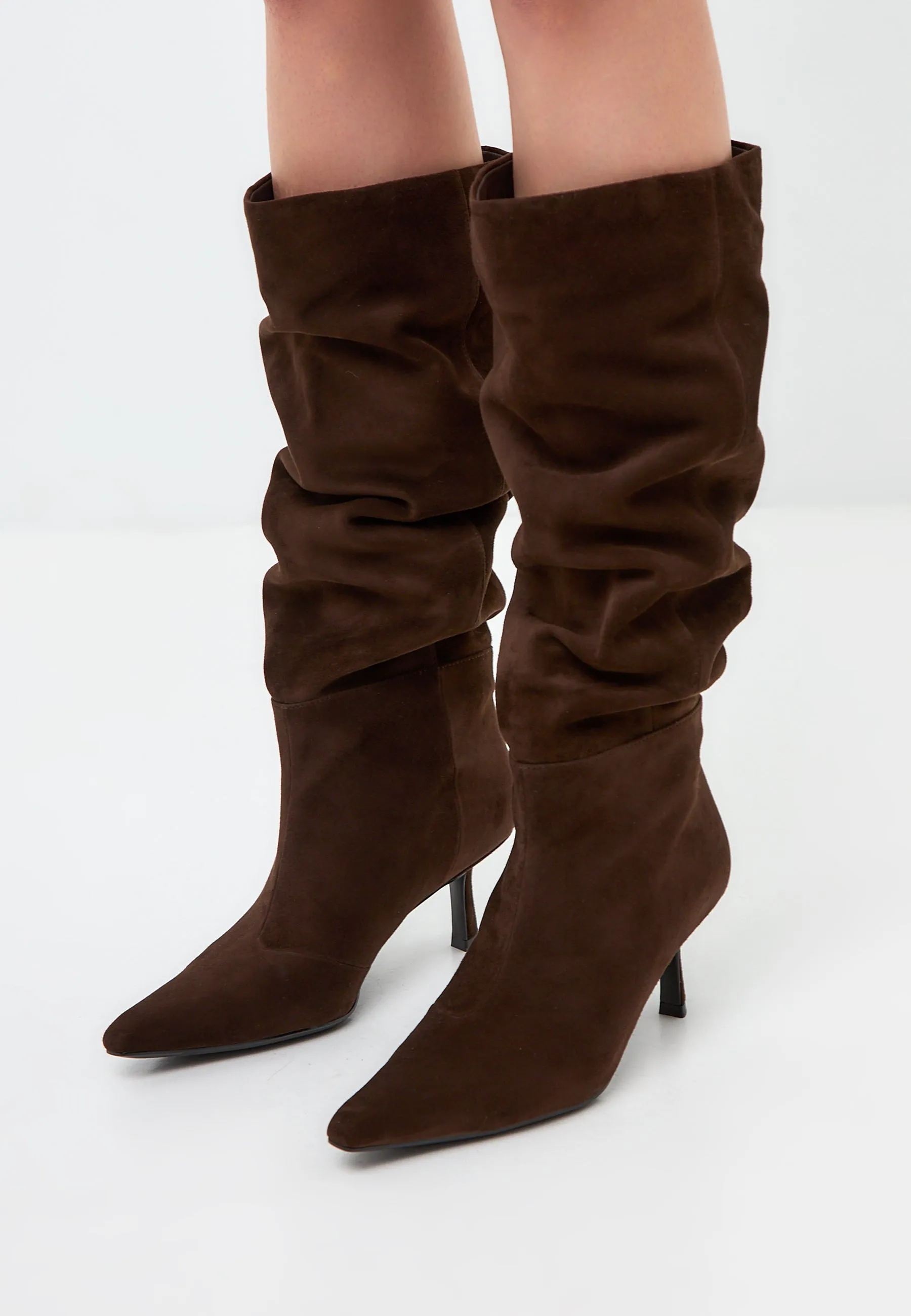 Suede Slouchy Boots Stella - Brown