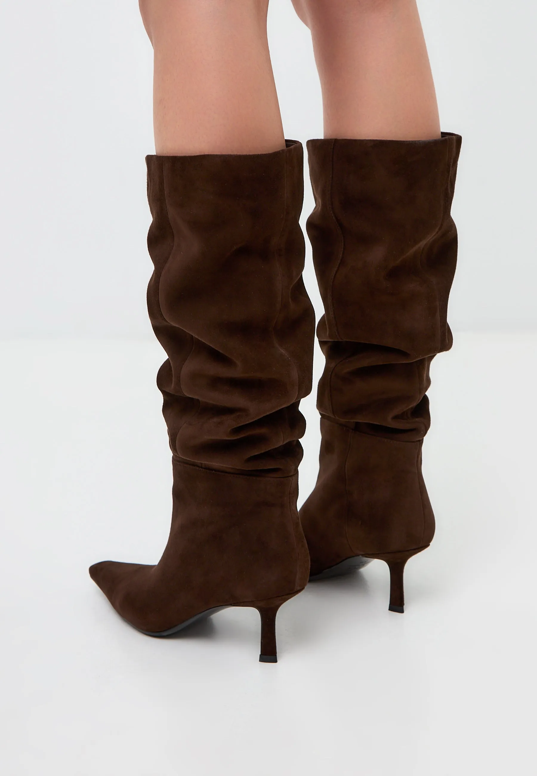 Suede Slouchy Boots Stella - Brown