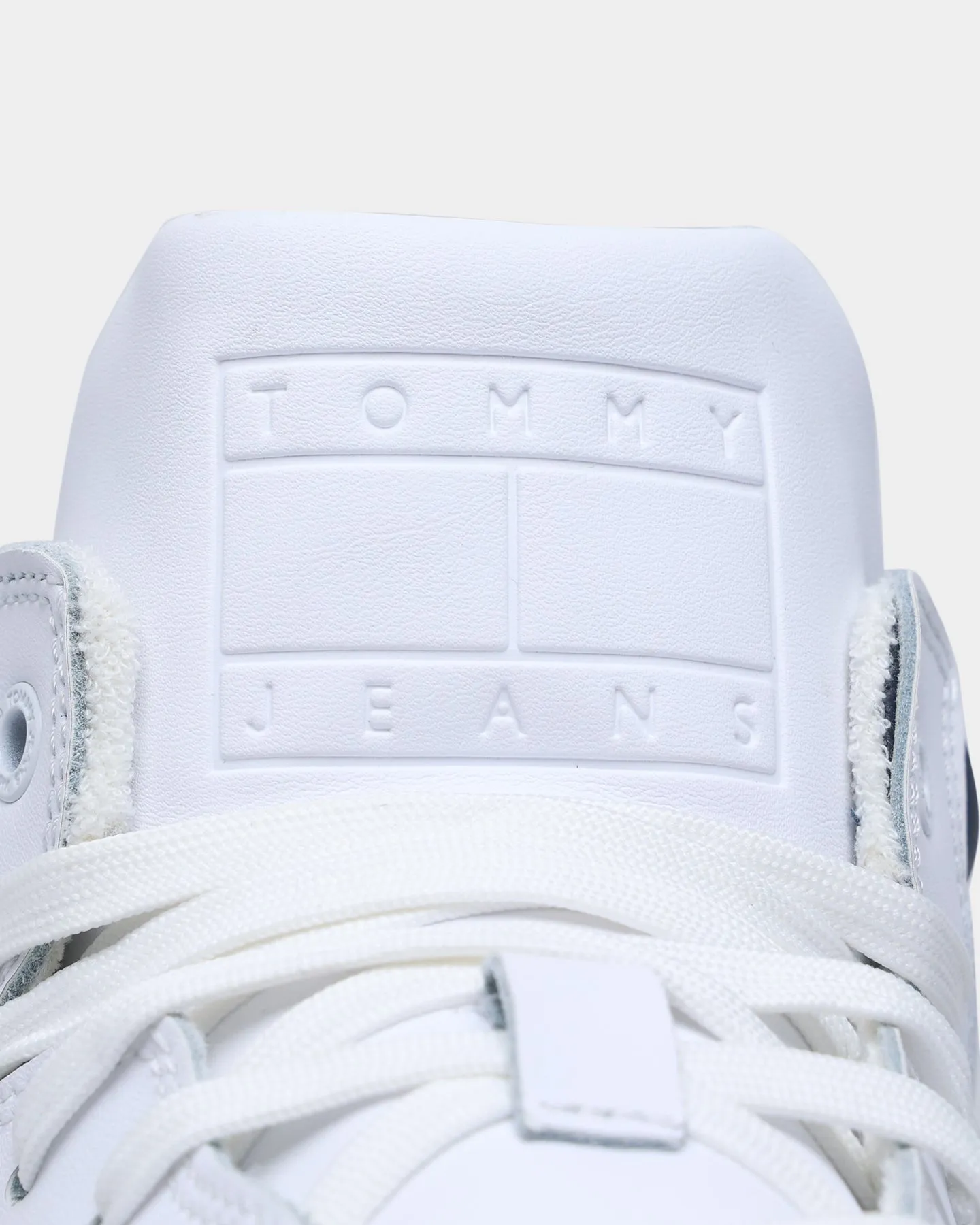 Tommy Jeans TJ Basket Mid Leather Trainers White