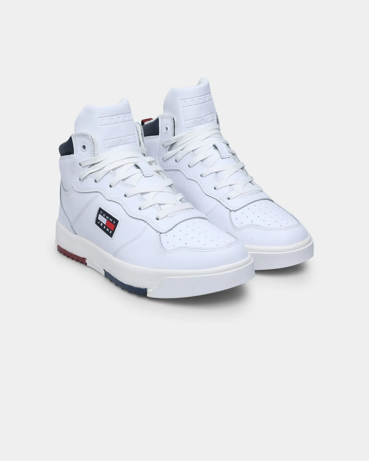 Tommy Jeans TJ Basket Mid Leather Trainers White