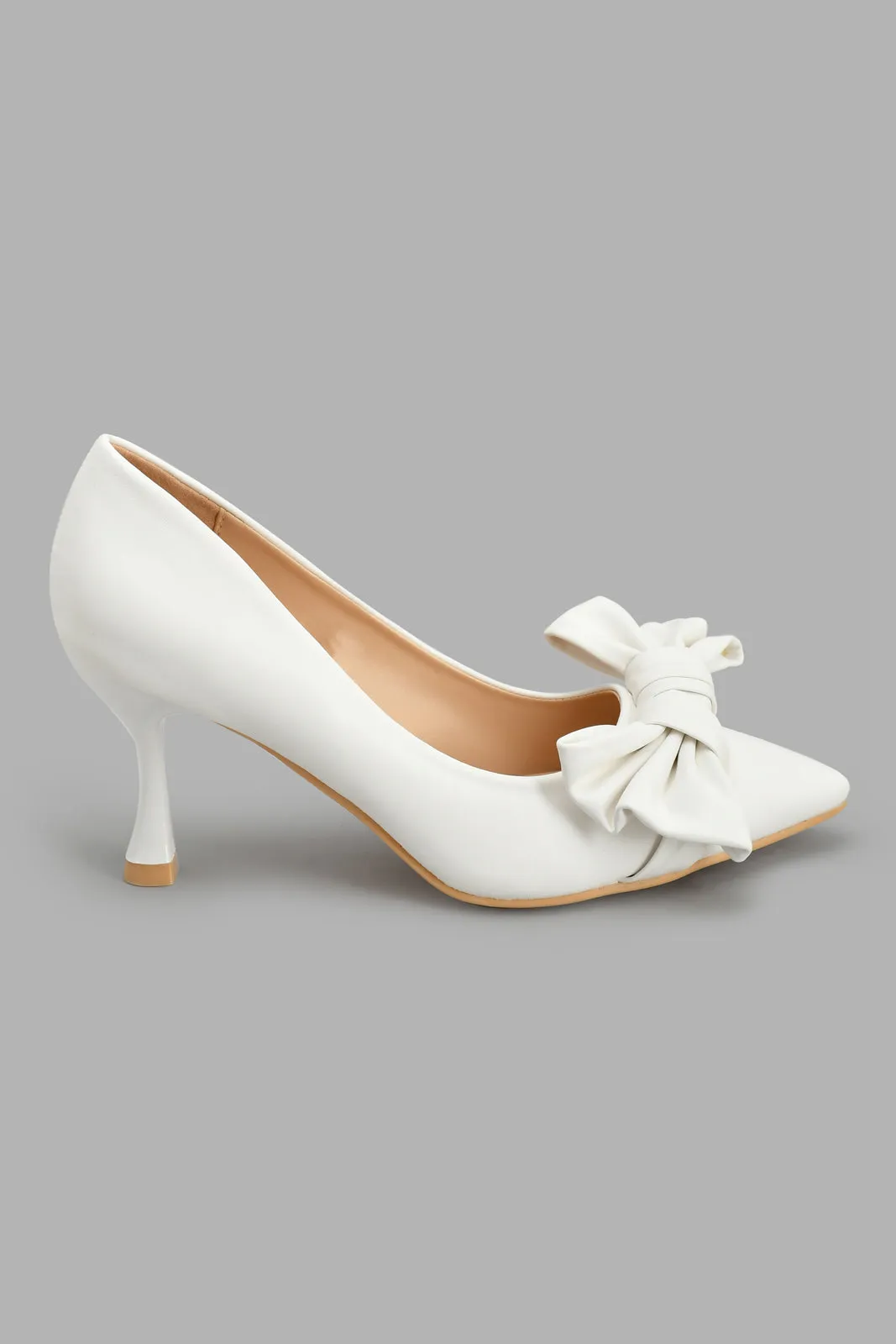 White Bow Court Shoe