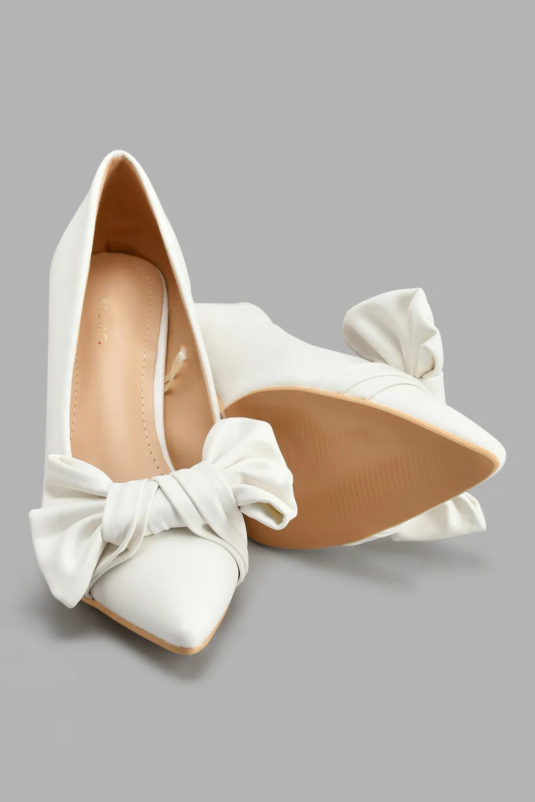 White Bow Court Shoe