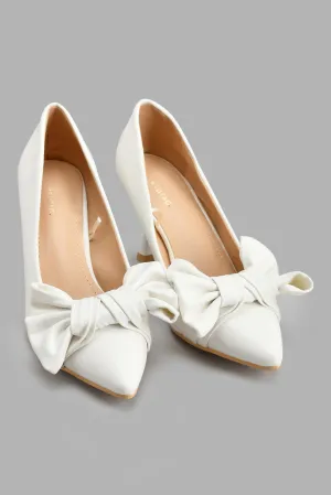 White Bow Court Shoe