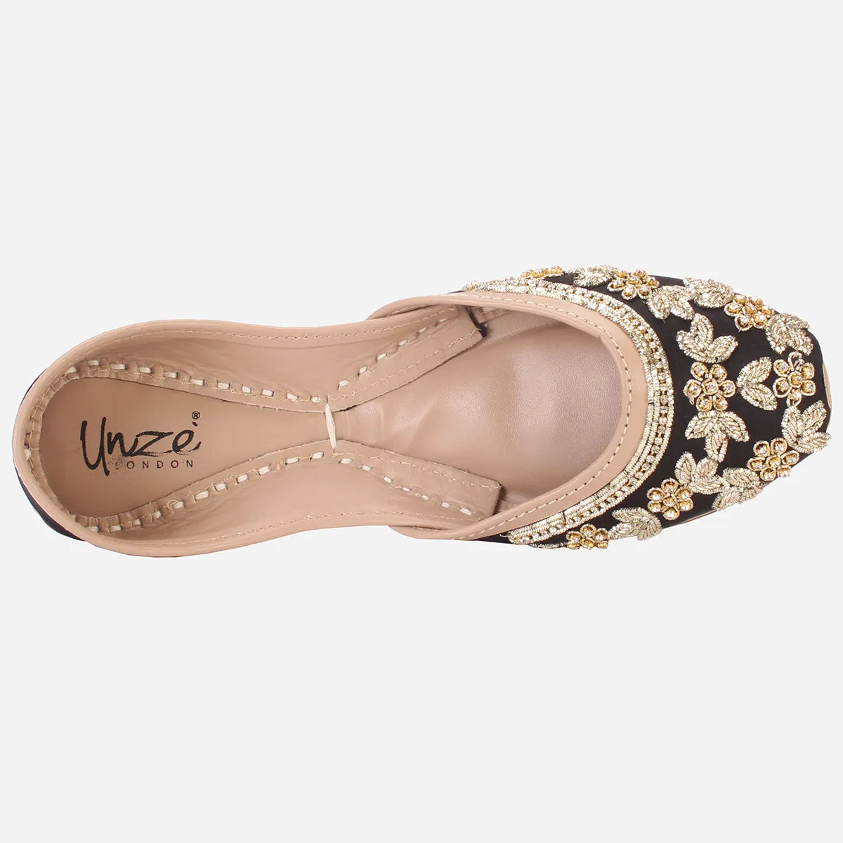 Womens "QUARIZ" Handmade Leather Flat Khussa