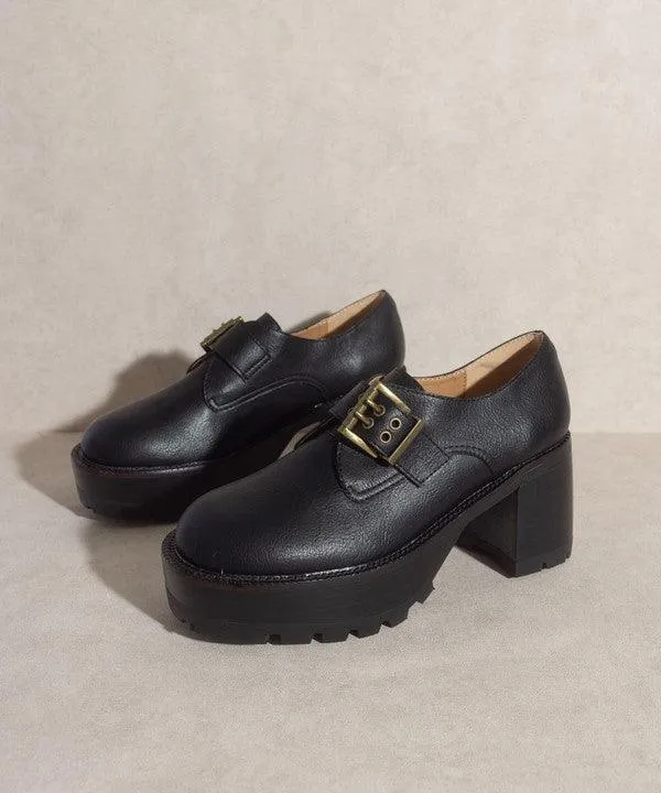 Womens Shoes Style No. Sarah - Buckled Platform Loafers