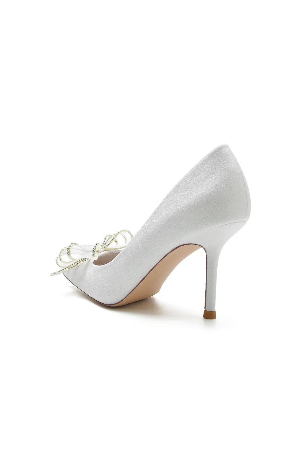 Women's Wedding Shoes Pointed Toe Stiletto Heels With Bow